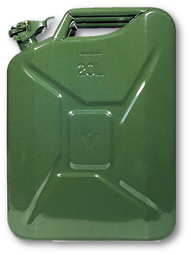 Fuel Cans & Plastics Jerry Can Green Metal